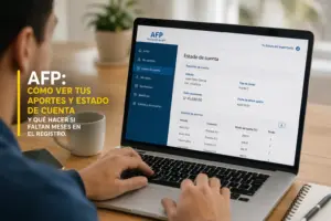 Pessoa no escritório analisando extrato de conta AFP