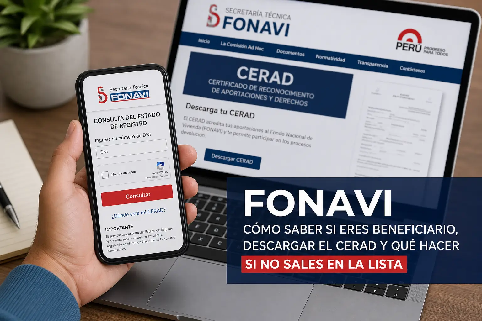 Consultando CERAD FONAVI com número de DNI em 2026