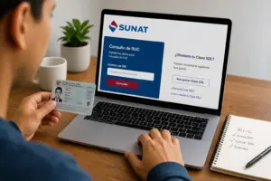 Consulta de RUC no site SUNAT com DNI peruano em 2026